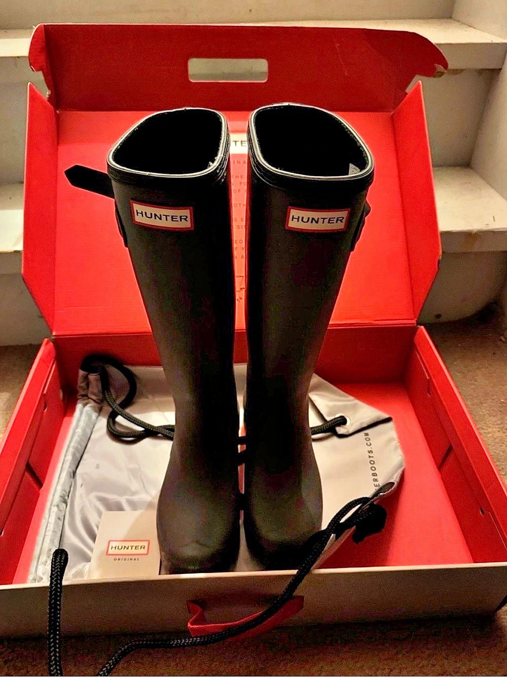 Hunter Original Tour Black Rain Boots US 6